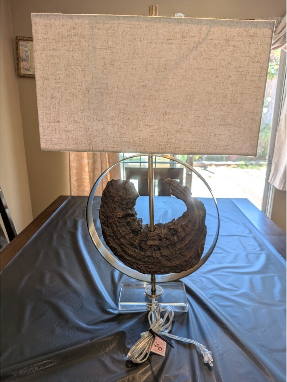 Uttermost Ambler Driftwood Table Lamp Oatmeal Shades Rustic Luxury SINGLE